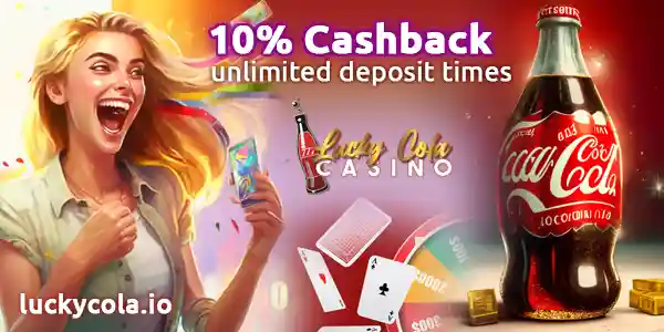 Lucky Cola 10% Cashback - Unlimited deposit times